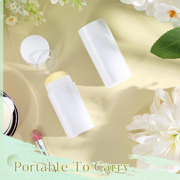 30 Pcs Empty Deodorant Containers Twist up Filling Stick Plastic Deodorant Container Refillable Bottles Bottomfill Round Lip Balm Tubes for Homemade DIY Lipstick Crayon(30 ml,White)