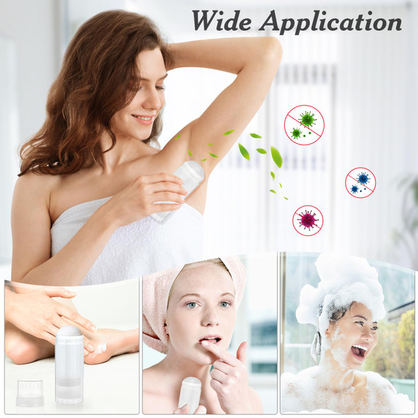 12 Pcs 60ml/2oz Empty Deodorant Containers Twist Up Plastic Deodorant Holder Tube for Lipstick Crayon Chapstick Sunscreen Bar - Translucent (Pack of 2)