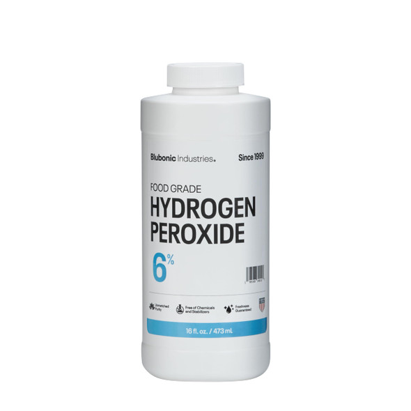 Blubonic Industries 6% Food Grade Hydrogen Peroxide—H2O2, Pure Oxygen and Water, 16 fl oz