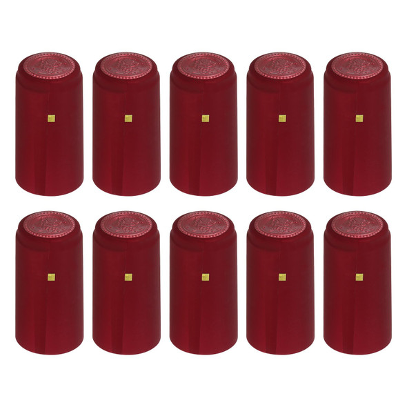 100Pcs PVC Heat Shrink Capsules Wine Bottle Capsules Shrink Cap Wrap with Tear Tab Shrink Top Cover Grape Shape for Wine Cellars and Home Kitchen, Red 30x60mm
