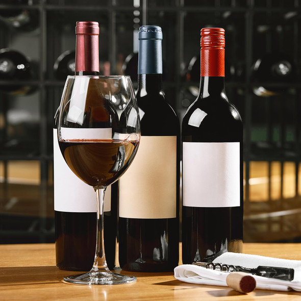 100Pcs PVC Heat Shrink Capsules Wine Bottle Capsules Shrink Cap Wrap with Tear Tab Shrink Top Cover Grape Shape for Wine Cellars and Home Kitchen, Black 30x60mm