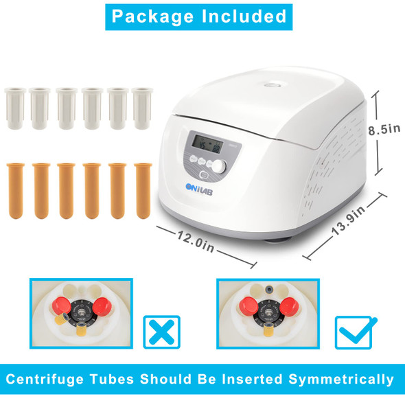 Lab benchtop Centrifuge Machine 6x50mL, 6X 15mL/10mL/7mL/1.5-5ml, Digital Desktop Lab Centrifuge, Timer 30sec-99min, Speed 300-4000rpm(Max. 1800xg)