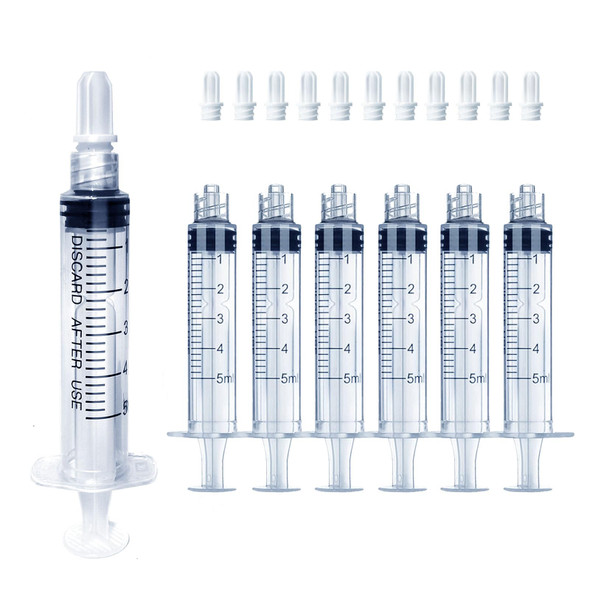 5mL Luer Lock Syringe (No Needle) - Sterile, Individually Wrapped - Pack of 30, Accurate Liquid Measurement, Leak-Proof Design