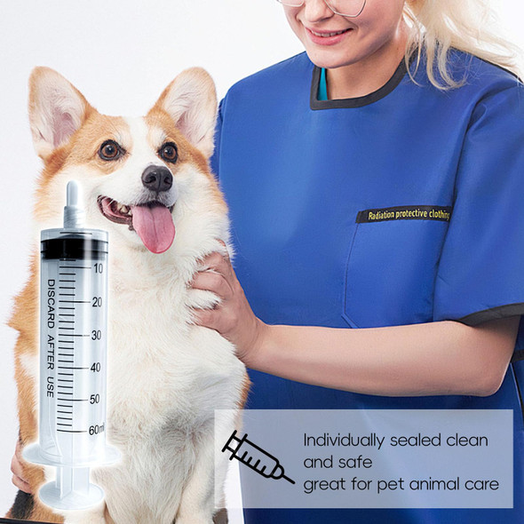 60mL Luer Lock Syringe (No Needle) - Sterile, Individually Wrapped - Pack of 30, Accurate Liquid Measurement, Leak-Proof Design