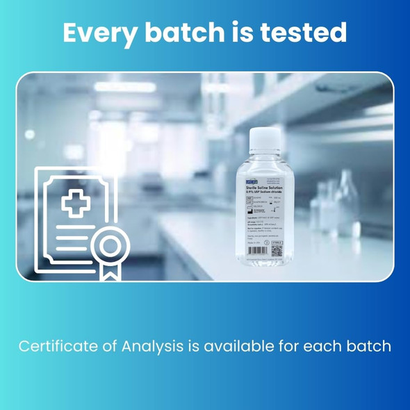 0.9% Normal Saline Solution - Sterile USP Sodium Chloride - Made in USA - 500 mL - (4 Pack - 2000 mL Total)