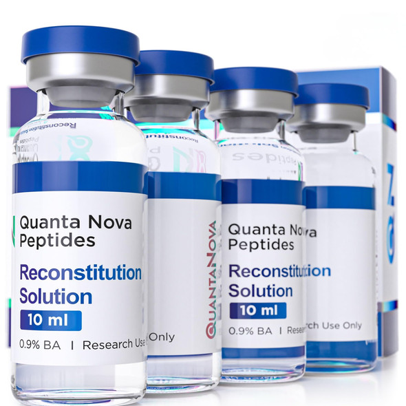 Reconstitution Solution | 4 Pack (10 mL Each) | 0.9% BA | Sterile Glass Vials | PES 0.22µm Micron Filtered | Produced by USA-Based Manufacturer