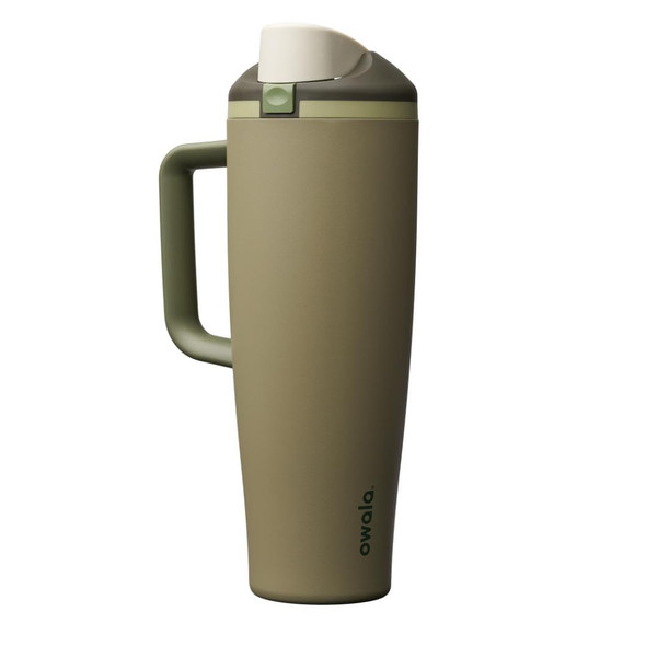 Owala FreeSip Tumbler Insulated Stainless Steel Water Bottle with Built-in Straw and Side Handle, For Travel, Work, School, and Sports, 40oz, BPA Free, Leak Proof, Off Road