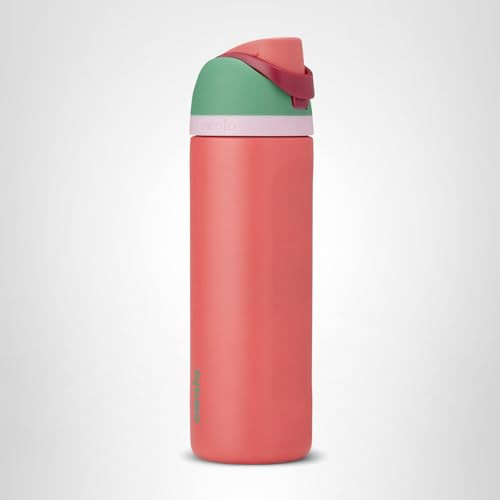 Owala FreeSip Insulated Stainless Steel Water Bottle with Straw for Sports, Travel, and School BPA-Free Sports Water Bottle, 32 oz, Strawberry Fields