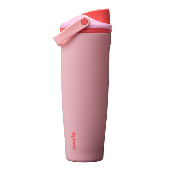 Owala FreeSip Sway Insulated Stainless Steel Water Bottle with Two-Way Spout, Built-In Straw and Bucket Handle, Made for Travel, School, and Sports, 40oz, BPA Free, Leak Proof, Pink Angel Food Cake