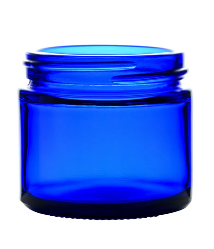2 oz 53-400  Blue Straight Sided Glass Jar