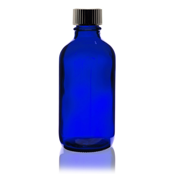 4 oz Cobalt BLUE Glass Bottle - w/ Poly Seal Cone Cap