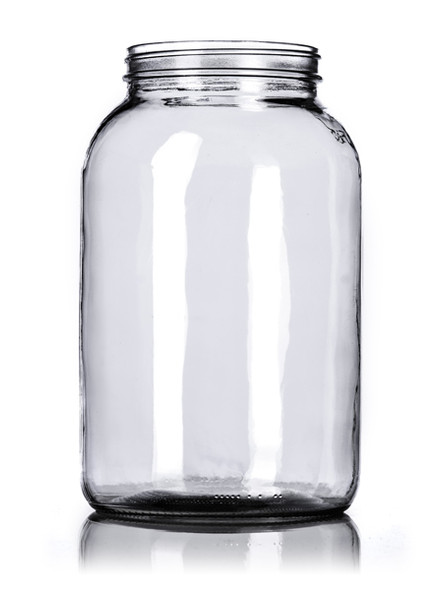 (pk of 16) 1 gallon clear glass jar with 110-400 neck finish