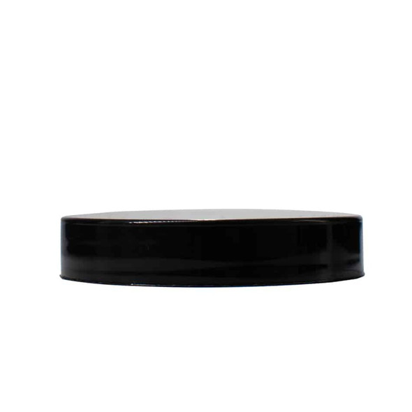 58-400  Neck Black PP smooth skirt lid with foam liner- Case of 600