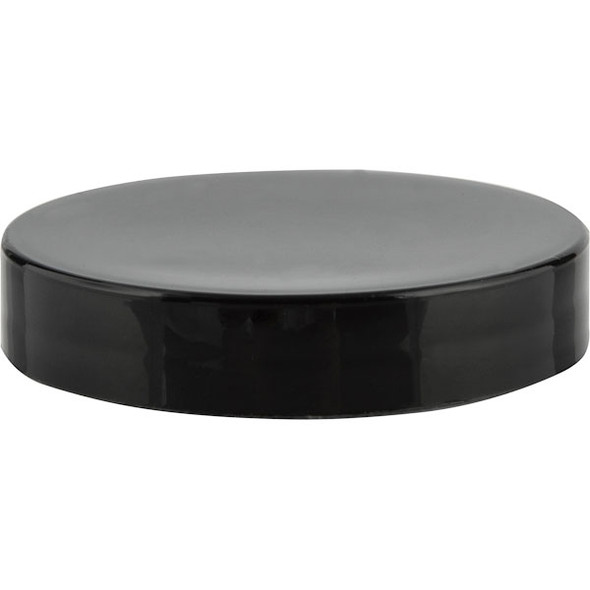 Black PP plastic 43-400 smooth skirt lid with foam liner -Case of 160