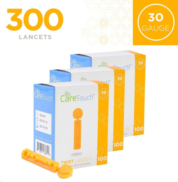 Care Touch Twist Top Lancets 30 Gauge, 300 Lancets