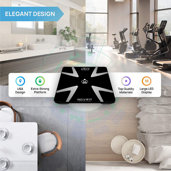 Smart Scale, Bluetooth Connected Body Weight Bathroom Scale, Bmi, Body Fat,  Muscle Mass, Water Weight, Fsa Hsa Approved Xq-kc495