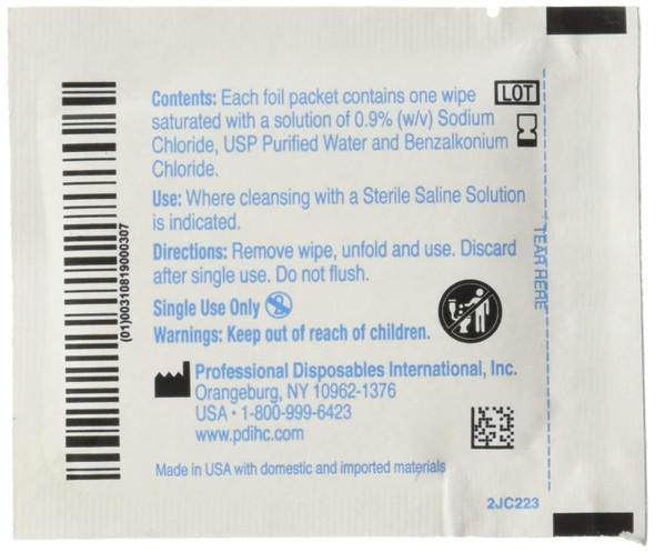 Hygea C22370 Sterile Saline Wipe, 6" x 4", 24/bx