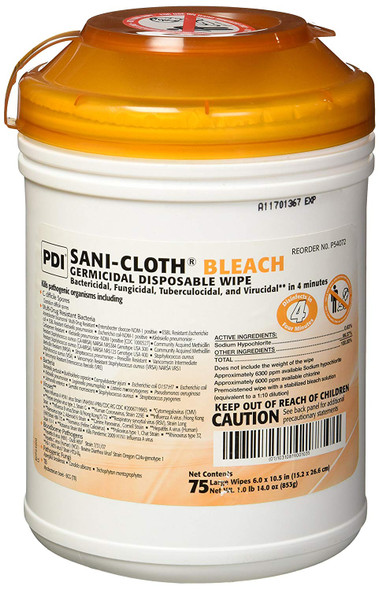 SANI-Cloth Bleach Germicidal Disposable Wipe 75 ct