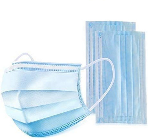 50 Pcs Disposable Face Masks,Disposable Surgical Mask Dust Breathable Earloop Antiviral Face Mask, Comfortable Medical Sanitary Surgical Mask Thick 3-Layer Masks (blue)