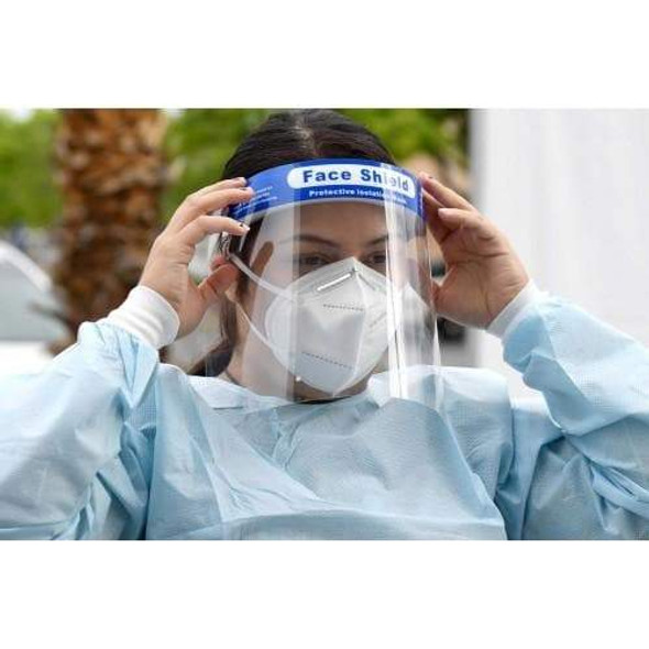 Clear Anti-Fog Reusable Face Shield with Adjustable Headband - Box of 10