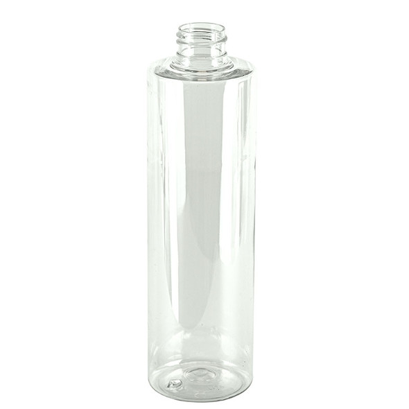 8 oz CLEAR PET Cylinder Bottle with 24-410 mm neck finish with Black Lotion Pump -Case of 126