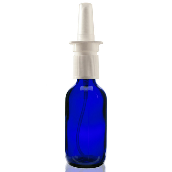 2 oz Cobalt BLUE Glass Bottle - w/ Nasal Sprayer