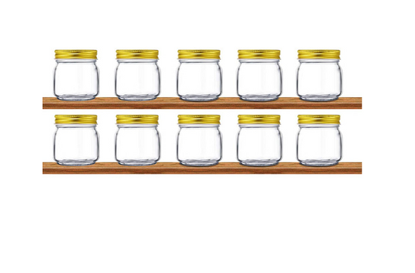 Mason Jars 8 OZ- Small Mason Jars With Gold Lids -1/4 Quart Canning Jars| Storage Pickling Jars For Jelly, Jam, Honey, Pickles - Spice Glass Jars - Set of 30 With Free 30 Chalkboard Labels