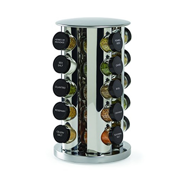 Belwares Revolving Spice Rack Organizer - Spinning Countertop Herb and  Spice Organizer with 12 Glass Jar Bottles and Labels (Spices Not Included)