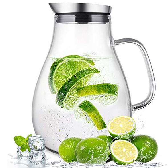 Hermetic Seal Glass Pitcher With Lid and Spout [68 Ounce] Great for  Homemade Juice & Cold Tea or for Glass Milk Bottles - Bed Bath & Beyond -  33621187