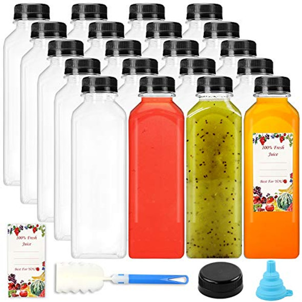 Jersey Bottle Plastic Juice Bottle, PET16WH, Square PET, 16 oz., 160/Case