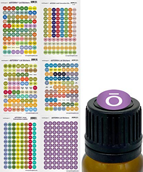 doTERRA Essential Oils Labels and Lid Stickers for Rollerballs Bottles and Organizing Oils. 528 Waterproof Cap Stickers Including 2019 Oil Singles and Blends By Got Oil Supplies