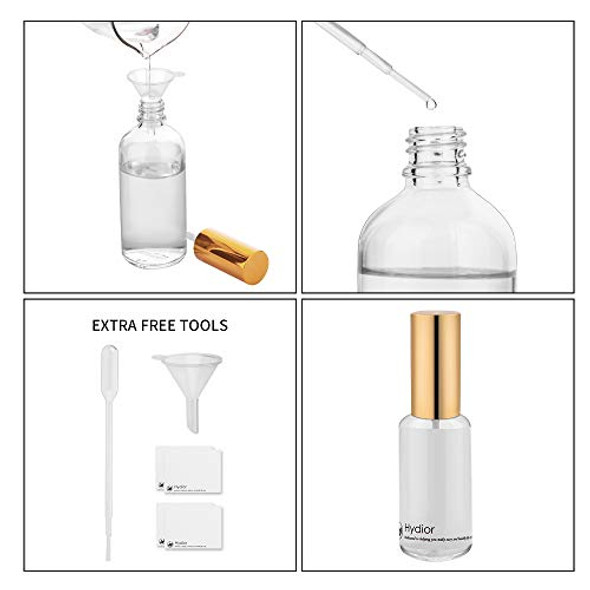 50ml Clear Glass Spray Bottles, Perfume Atomizer, Shiny Gold Fine Mist Spray