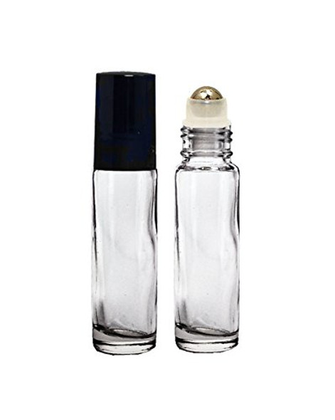 Aromatherapy Clear Glass Roll on Bottles (10 Ml), with Metal Ball and Cap