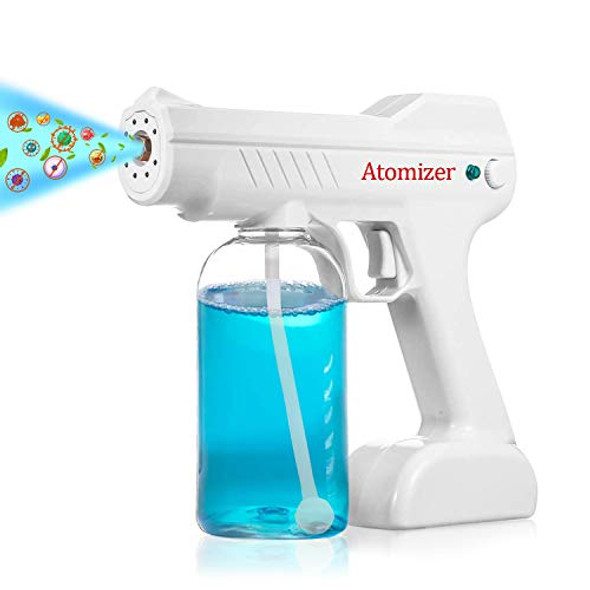 Disinfectant Steam Gun, Nano Atomizer Electrostatic Sprayer, Handheld Rechargeable Nano Atomizer 27oz Large Capacity Electric Sprayer Atomizer Sprayer Gun for Home, Garden, School or Office