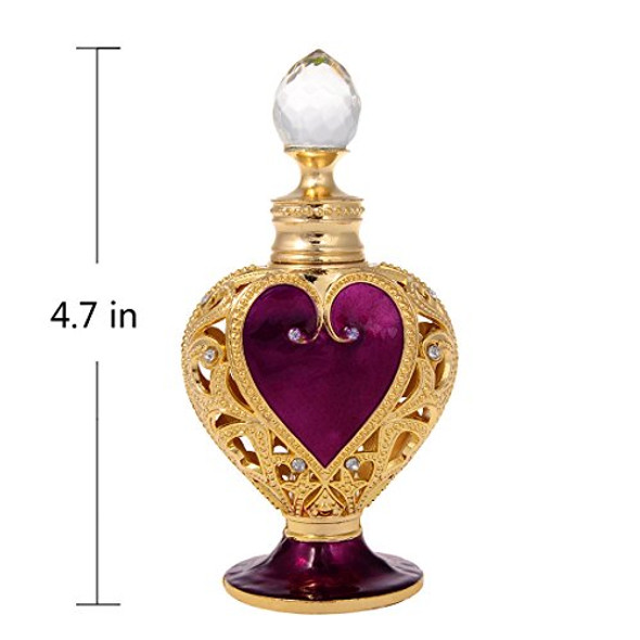 Heart Shape Enameled Empty Refillable Perfume Bottle (purple)