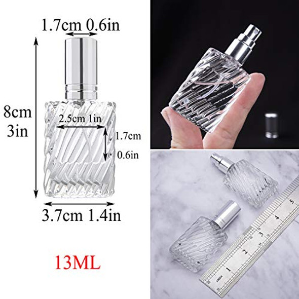 12pcs Glass Perfume Atomizer Spray Bottles Empty Refillable with Funnels Pipettes Dispensers for Essential Oil