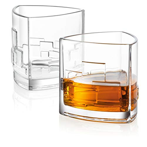 KANARS Old Fashioned Whiskygläser Set – 2 Stück, 284 Ml, Kristall, Mit Box