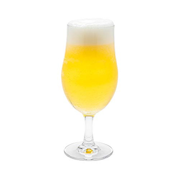 18 Ounce Pilsner Glasses, Set Of 6 Stemmed Beer Glass Set - Pilsner-Style, Dishwasher Safe, Clear Crystal Glass Stemmed Beer Glasses, Lead Free, For Beers, Ales, Or Cocktails - Restaurantware