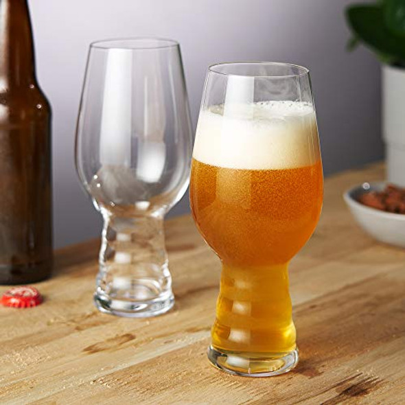 Spiegelau Craft IPA, Set of 2 European-Made Lead-Free Crystal, Modern, Dishwasher Safe, Professional Quality Beer Pint Glass Gift Set, 19.1 oz, Clear