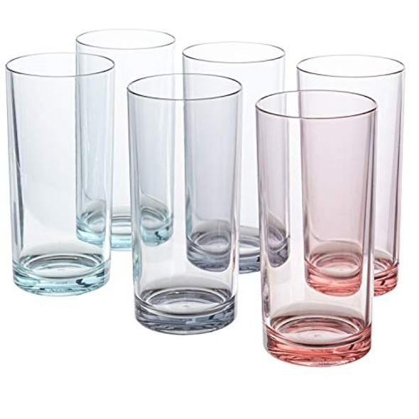 Classic 16-ounce Premium Quality Plastic Water Tumbler | Coastal Mist set of 6