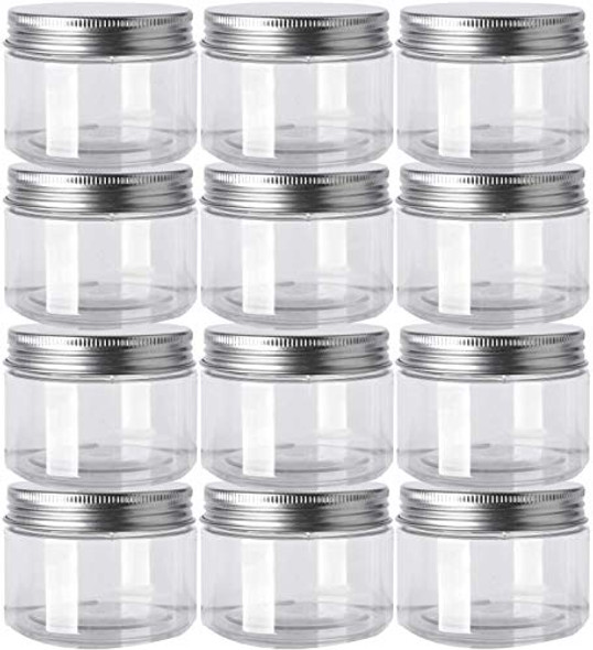 12oz Plastic Jars with Lids for Slime, Clear Containers for Crafts