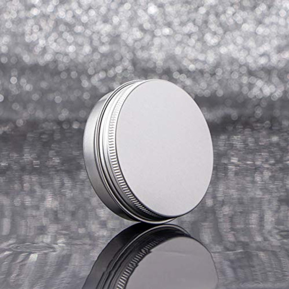 Screw Top Silver Aluminum Tin Jar with Screw Lid and Blank Labels - 23pcs, 2oz