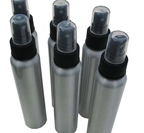 4oz Bullet-style Aluminum Fine Mist Spray / Atomizer Bottles: 6-pack