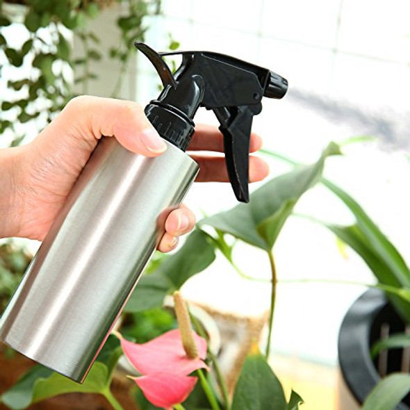 FUBARBAR Plant Mister, 10OZ Stainless Steel Spray Bottle for Plants, Reusable Misting Watering Can Indoor Outdoor Gardening, Mist Empty Sprayer for Cleaning Solutions Disinfection (Cylinder)