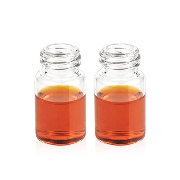 JIUWU 20ml (0.6 oz) Clear Glass Vials Liquid Sample Glass Bottles Screwcap Lab Capacity Container Pack of 20