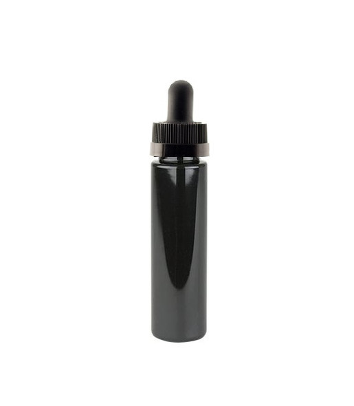 1 Oz (30ml) Black PET Cylinder Bottles with Black Child Resistant Dropper