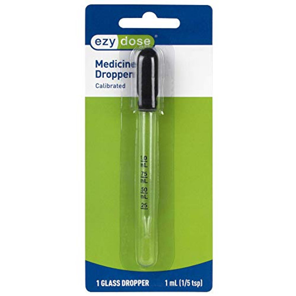 Ear and Eye Medicine Dropper | For Liquid & Essential Oils | 1mL Capacity | Calibrated | Glass