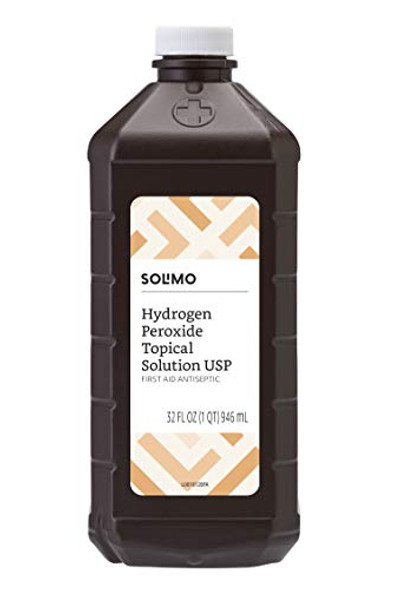 Amazon Brand - Solimo Hydrogen Peroxide Topical Solution USP, 32 Fl. Oz (Pack of 6)