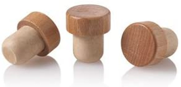 19.5mm Synthetic T-Cork with Wood Top- Pack of 100