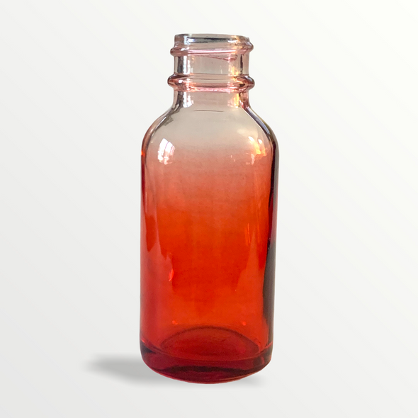 1 oz Red-shaded clear glass bottle - Case of 180